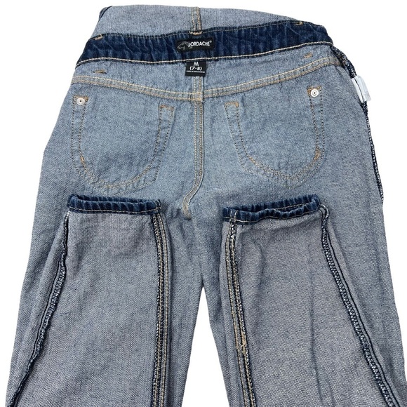 VTG Jordache Y2K Fall Leaves Patches Denim Overalls Size 7 8 Medium - Picture 12 of 14